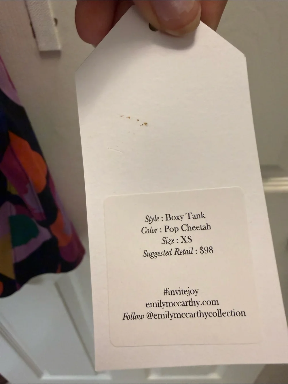 NWT Emily McCarthy Boxy Tank in Pop Cheetah - Picture 4 of 6